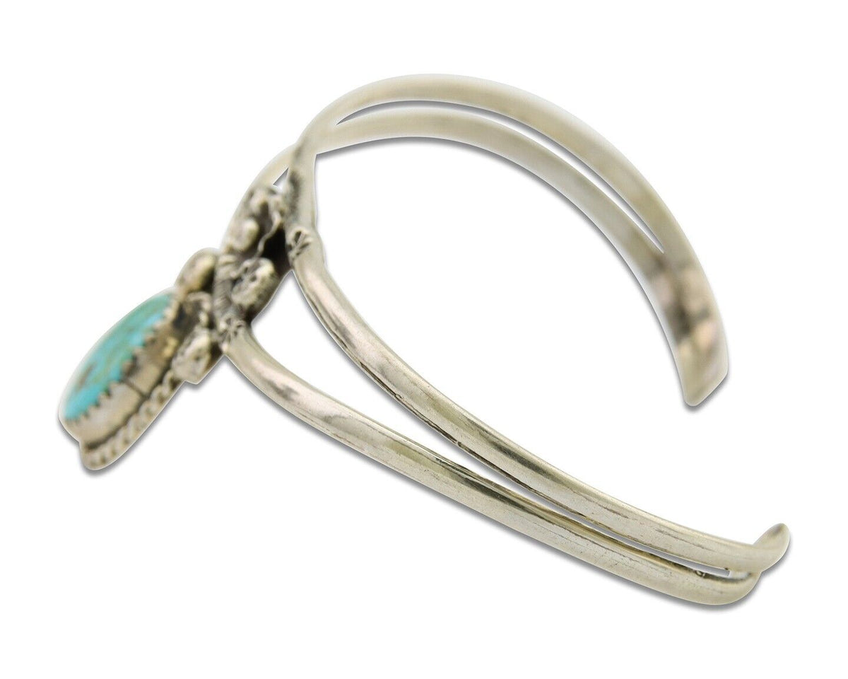 Navajo Cuff Bracelet 925 Silver Turquoise Cuff Native American Artist C.80's