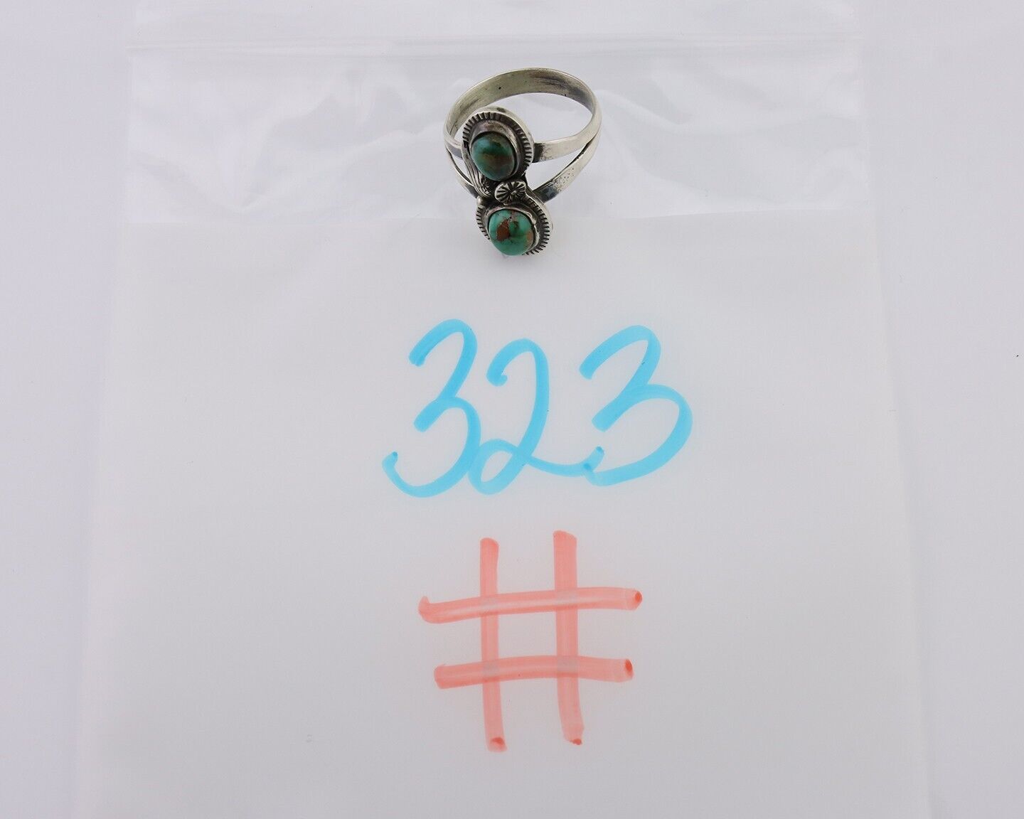 Navajo Ring 925 Silver Natural Turquoise Artist Signed Tom Willeto C.80's