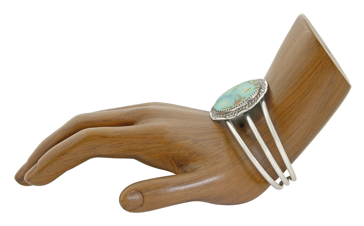 VTG Navajo Signed Begay .925 Silver & Royston Turquoise Cuff