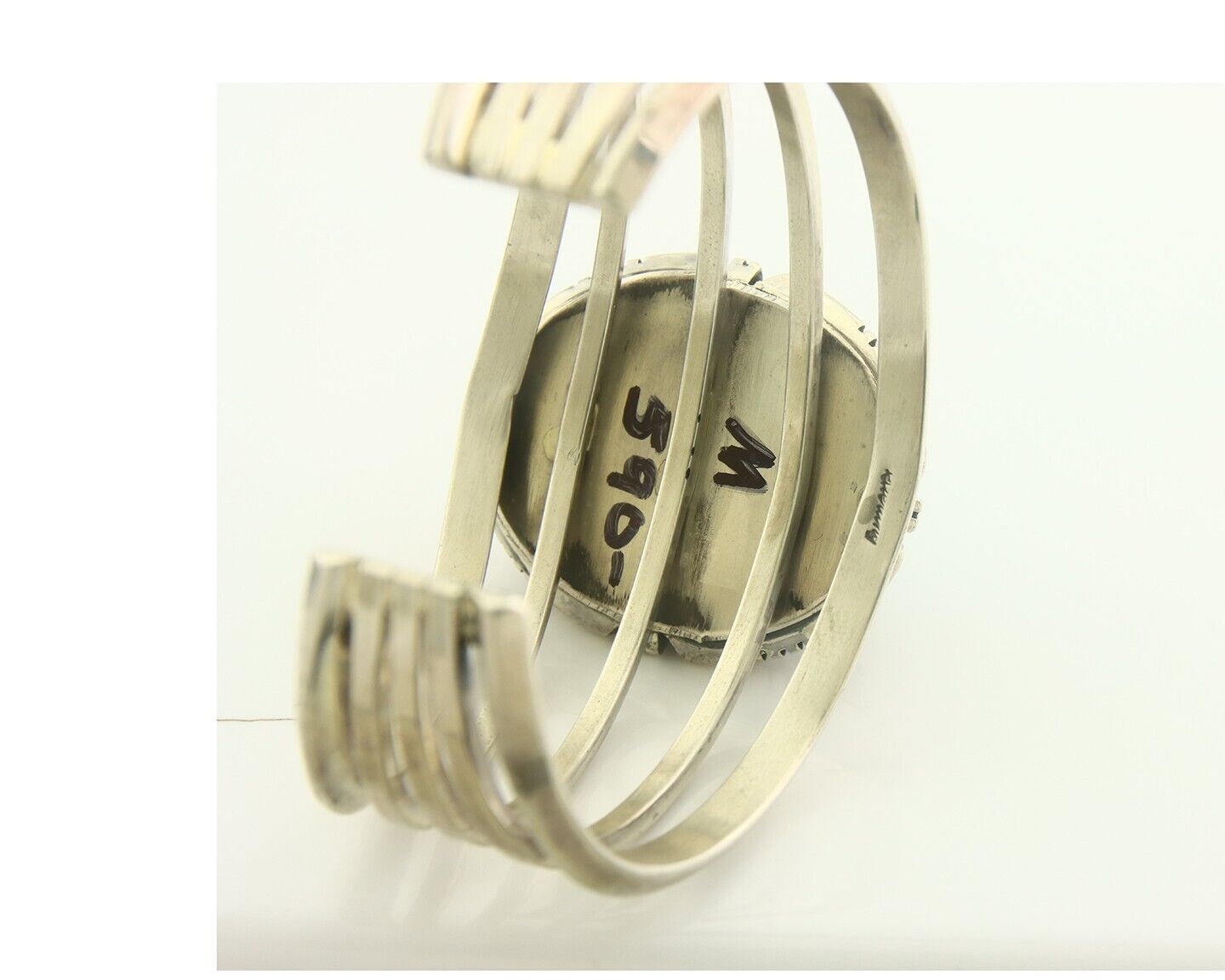 Navajo Bracelet 925 Silver Turquoise Cuff Artist Signed Miamama C.80's