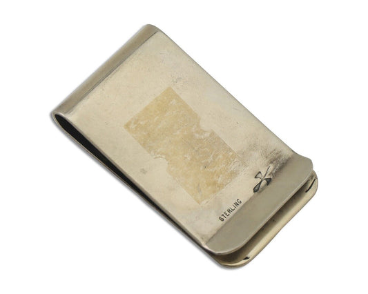 Navajo Lizard Money Clip .925 Silver & .999 Nickle Signed Gibson Gene C.80's