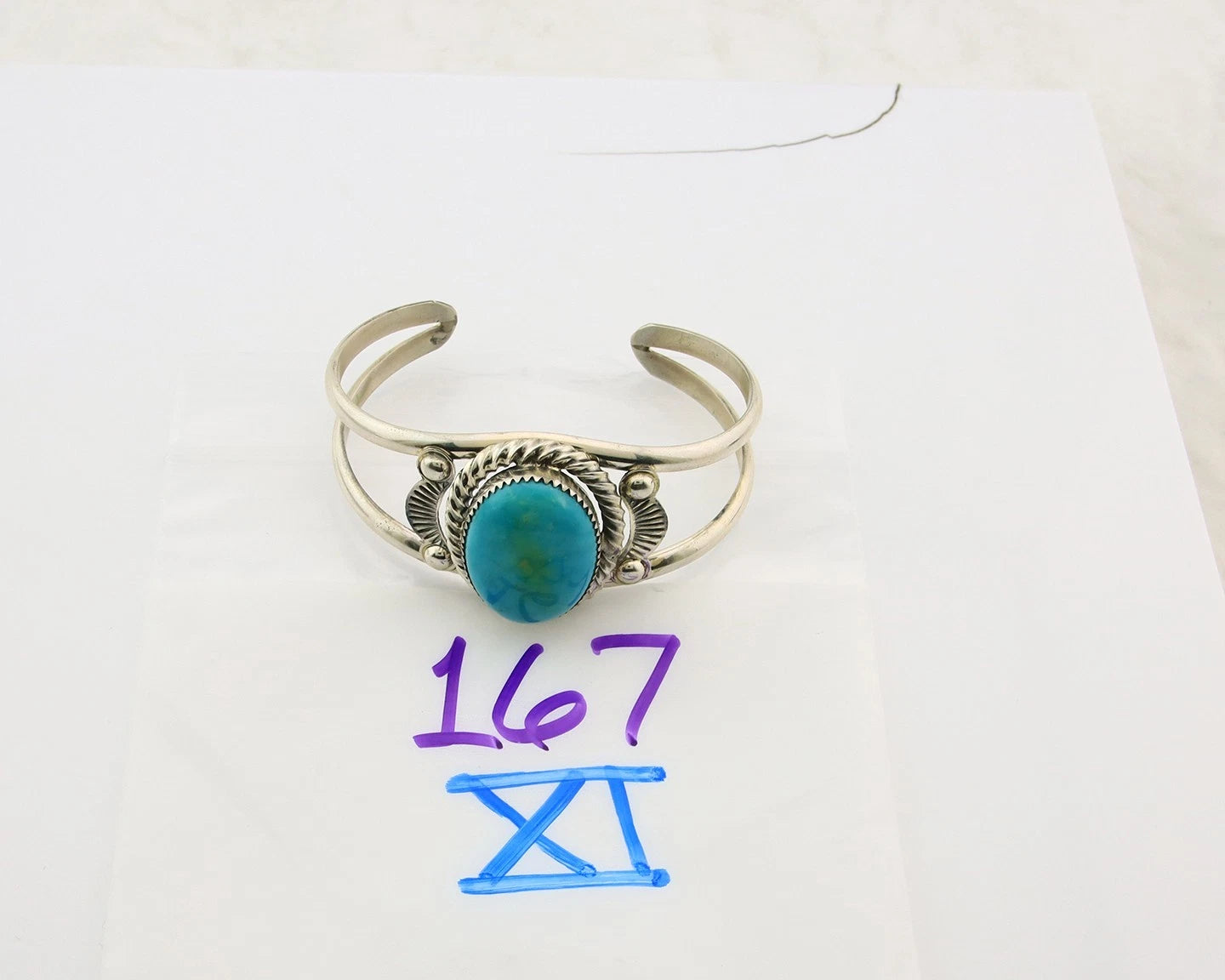 Navajo Cuff Bracelet Sterling Silver Turquoise Vintage Signed Randy Boyd