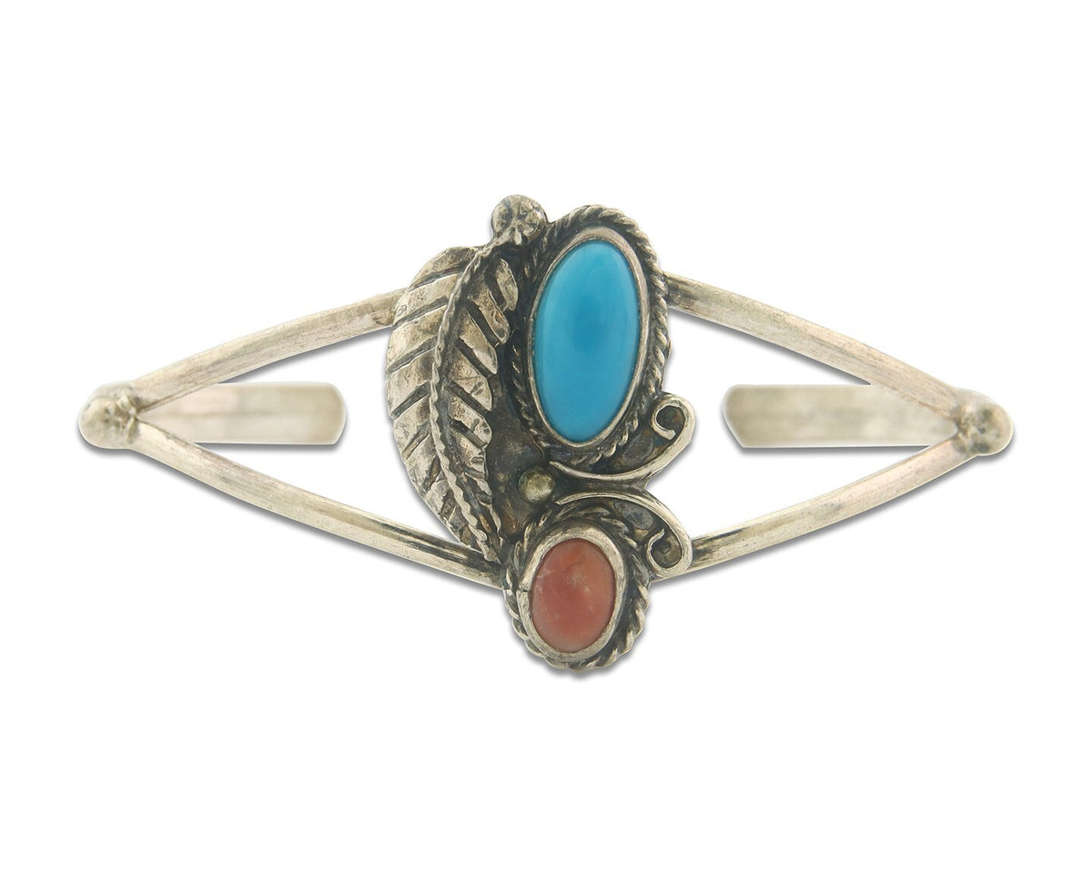 Vintage Navajo Bracelet 925 Silver Handmade Authentic Gemstone Traditional