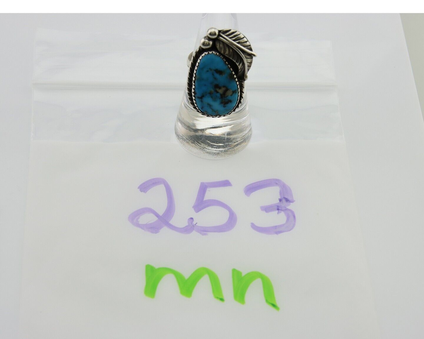 Navajo Ring 925 Silver Turquoise Artist Signed IJC C.80's