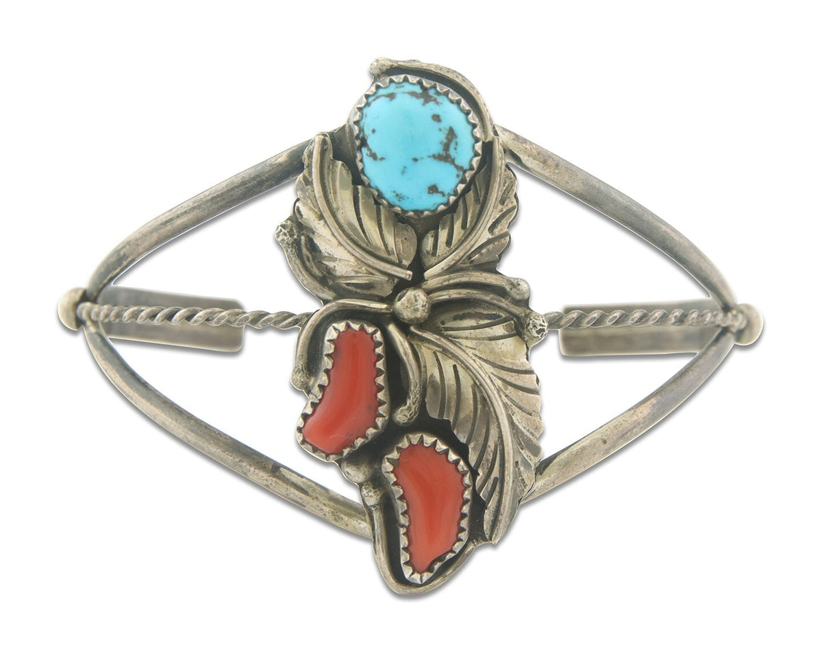 Vintage Navajo Bracelet 925 Silver Handmade Authentic Gemstone Signed C Yazzie
