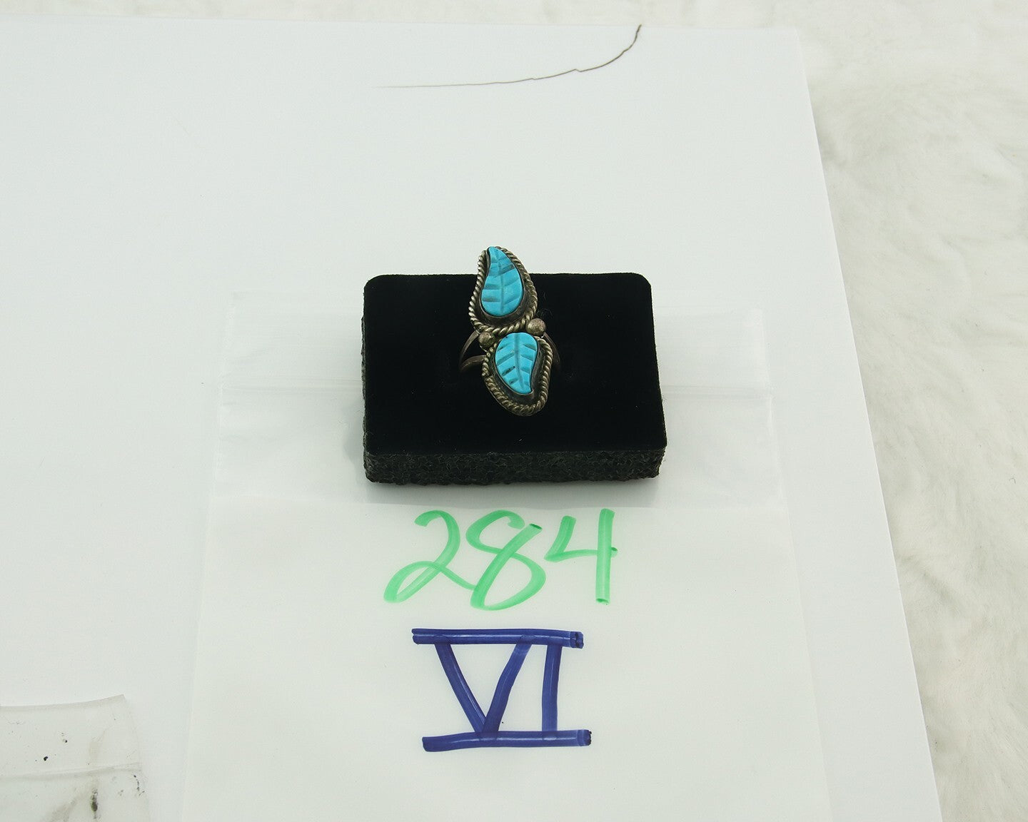 Vintage Navajo Ring 925 Sterling Silver Authentic Turquoise Handmade Size 5.5