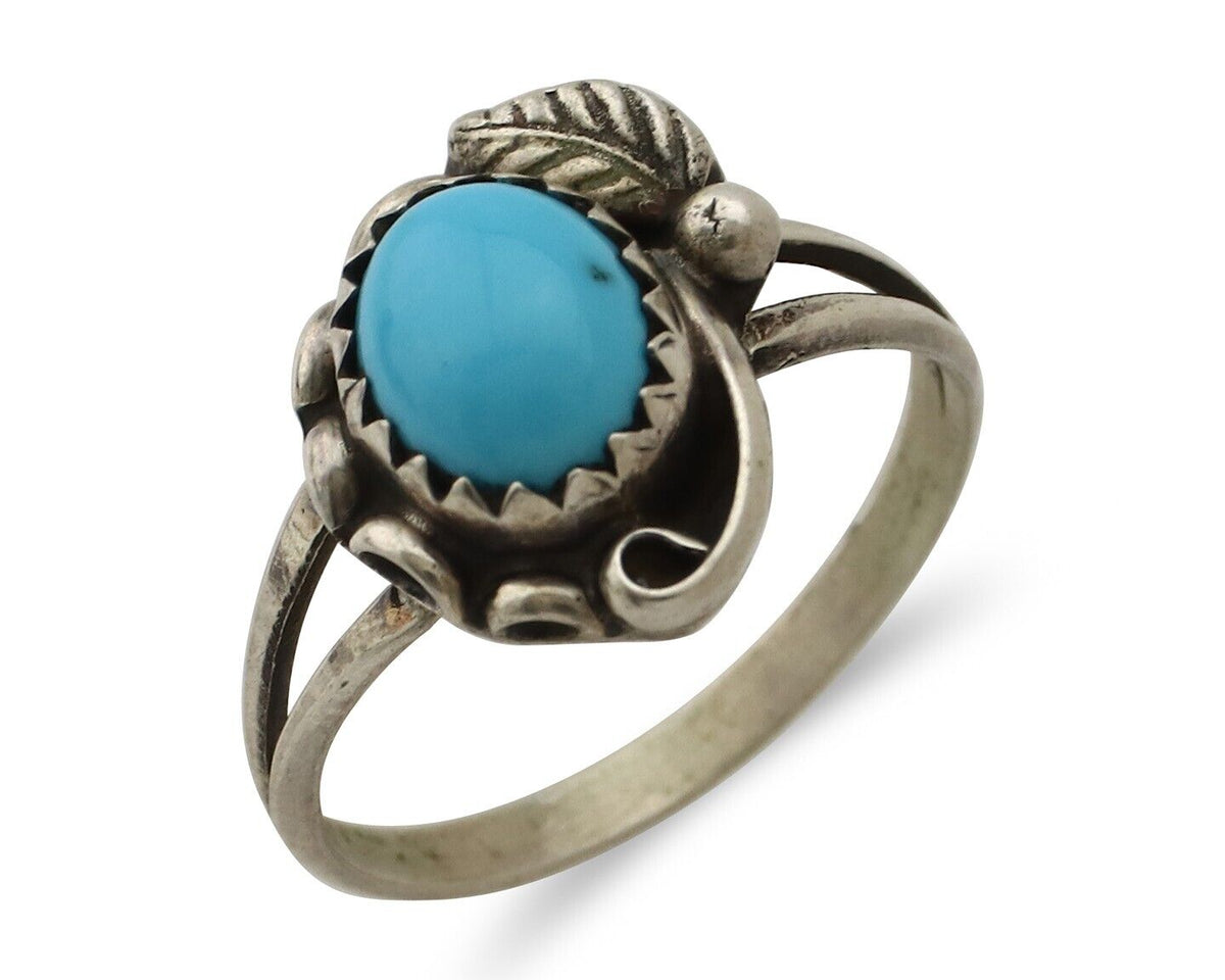 Navajo Ring 925 Silver Turquoise Artist Signed SkyStone Creations C.80's