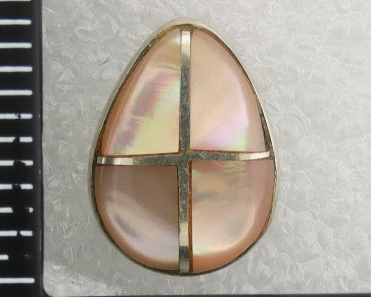Navajo Earrings 925 Silver Pink Mussel Native American Artist C.80's