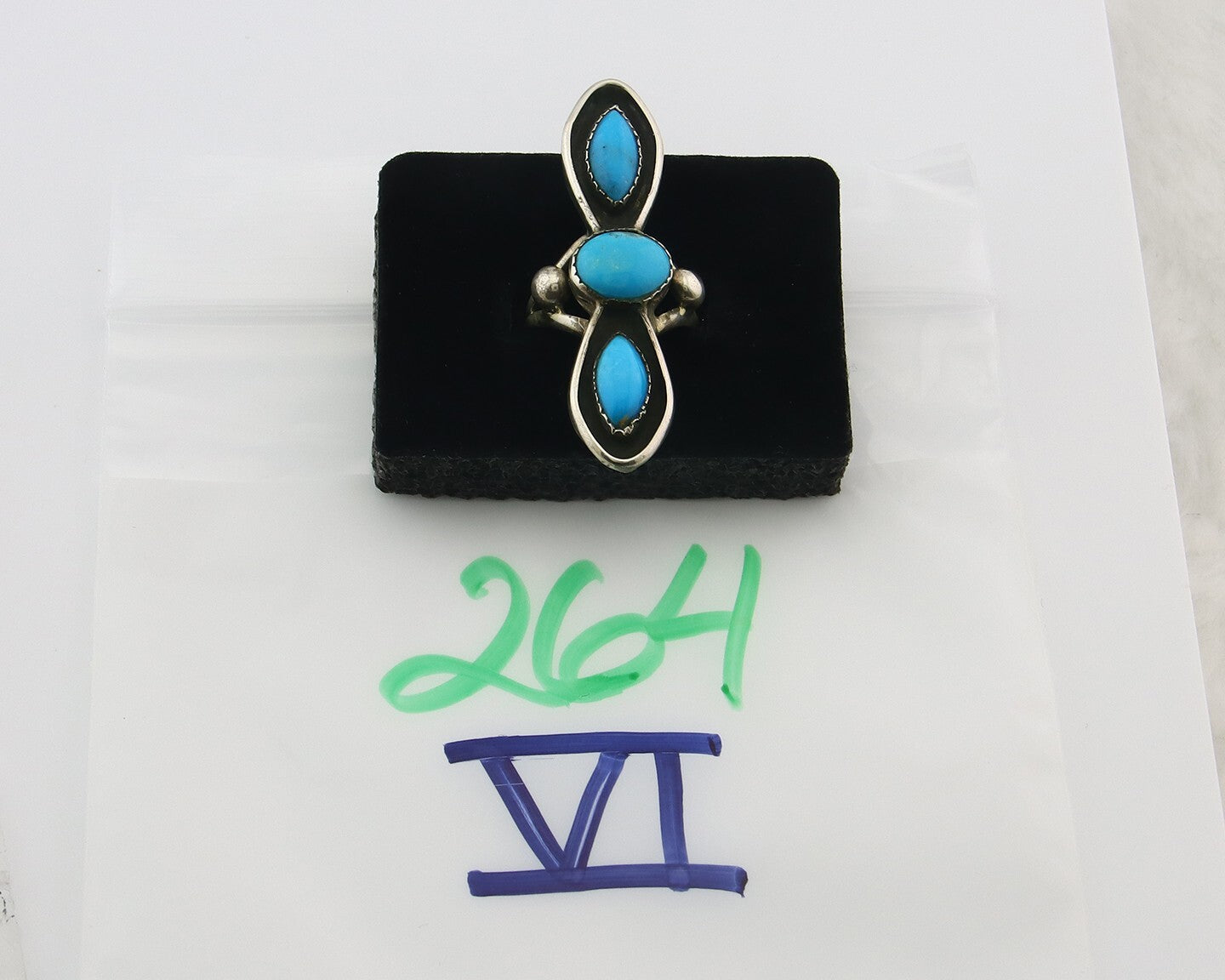 Vintage Navajo Ring 925 Sterling Silver Turquoise Handmade Size 6.25