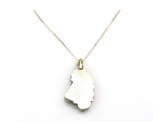 Navajo Necklace Sterling Silver Turquoise & Coral Authentic Vintage Handmade