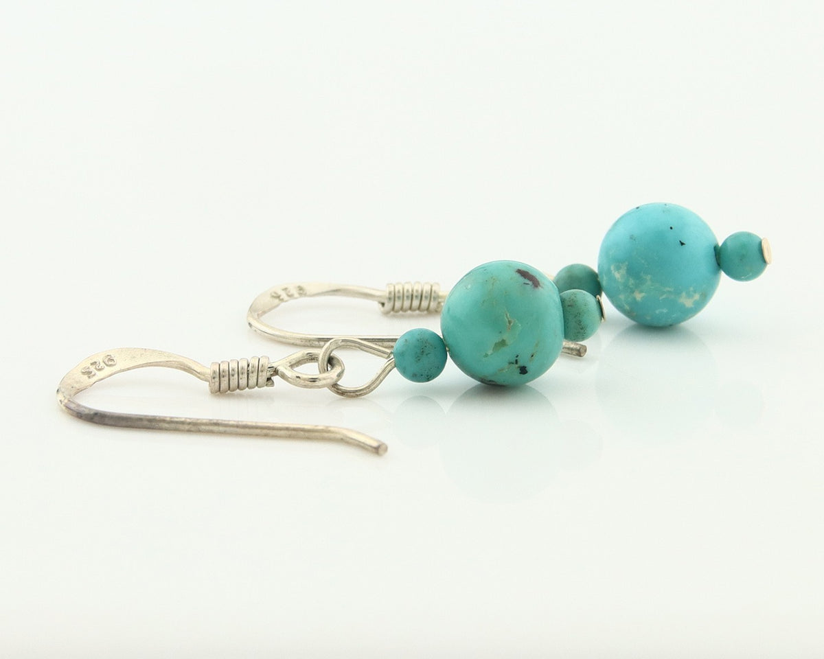 Navajo Earrings Sterling Silver Turquoise Dangle Vintage Authentic
