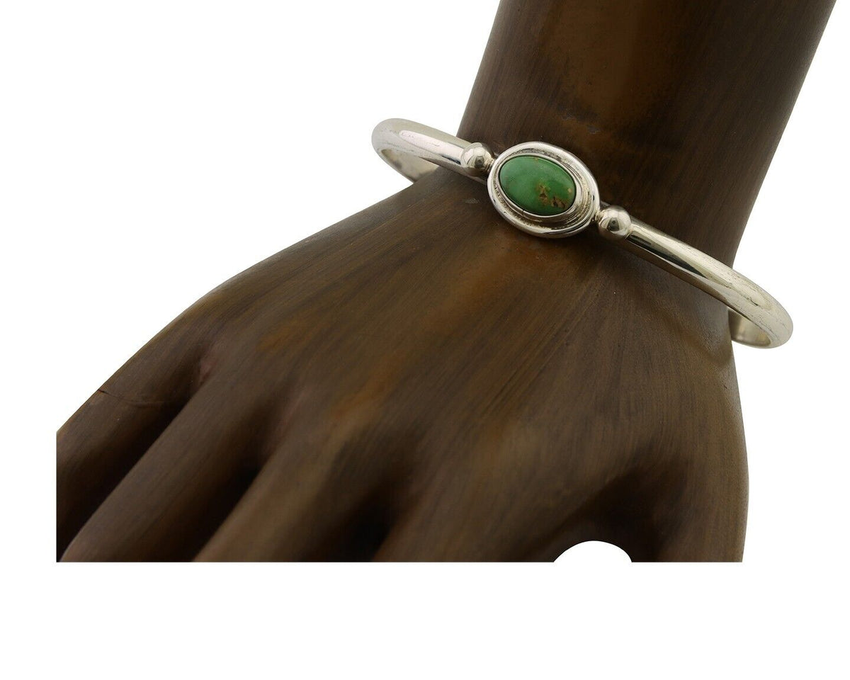 Navajo Kingman Turquoise Bracelet 925 Silver Artist Native American C.80's