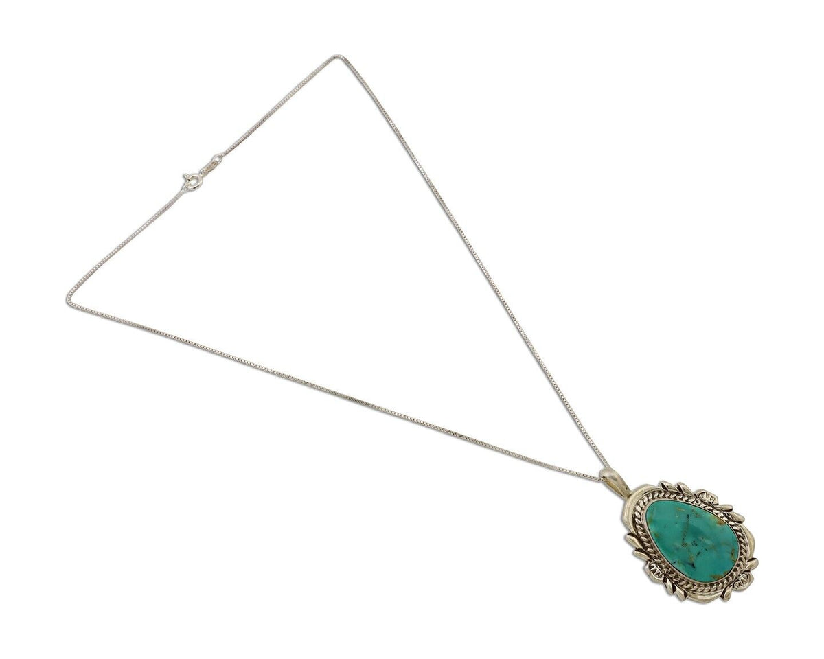 Navajo Necklace Pendant 925 Silver Turquoise Signed Billy Eagle C.80's