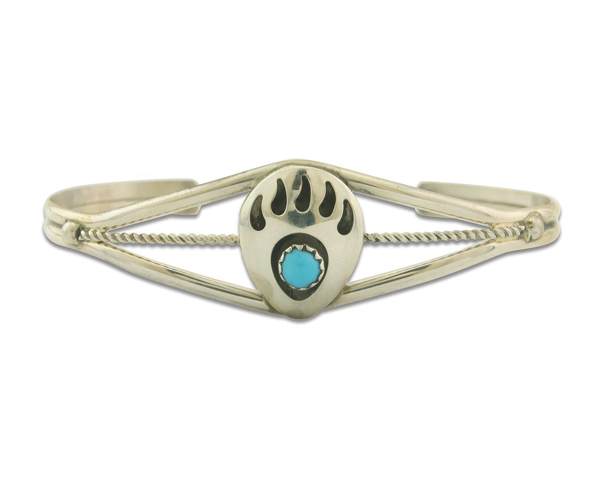 Navajo Bracelet 925 Silver Handmade Animal Claw Cuff Native American Artist C80s
