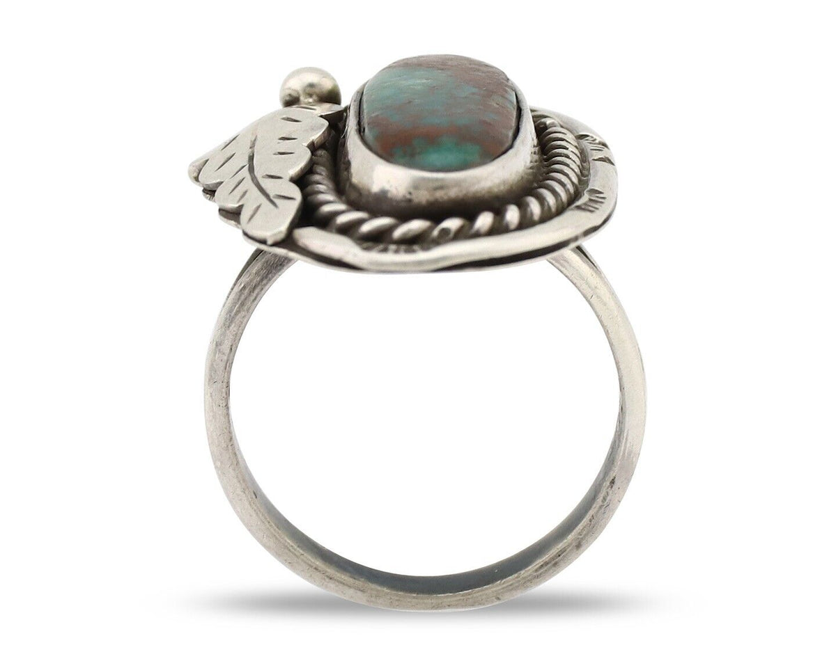 Navajo Handmade Ring 925 Silver Turquoise Native American Artist Signed J C.80's