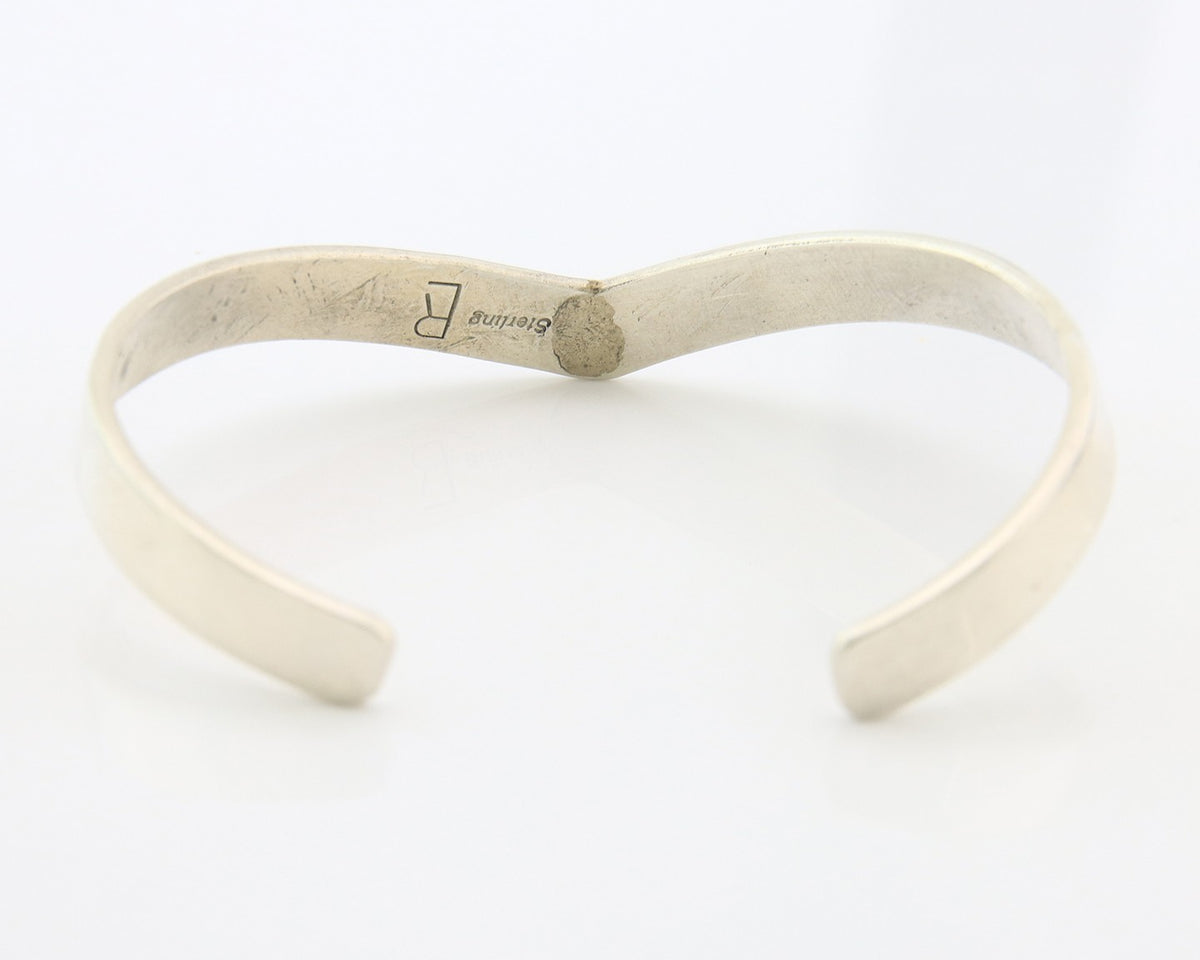 Navajo Cuff Bracelet Sterling Silver & Gold Vintage Signed RL