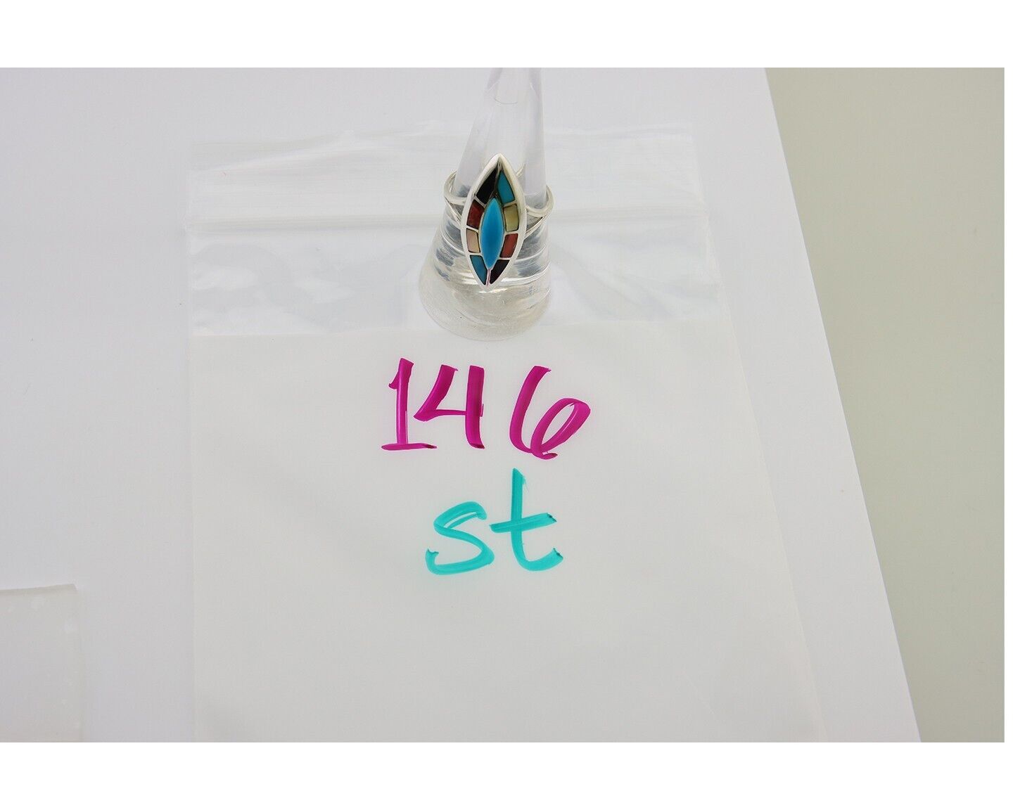 Navajo Ring 925 Silver Turquoise Shell Onyx Spiney Oyster Native Artist C80's