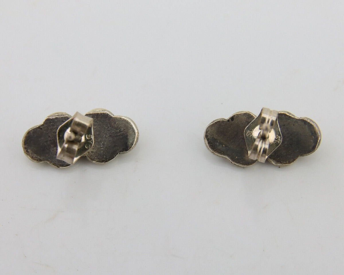Zuni Earrings 925 Silver Natural Blue Turquoise Native Artist C.80's
