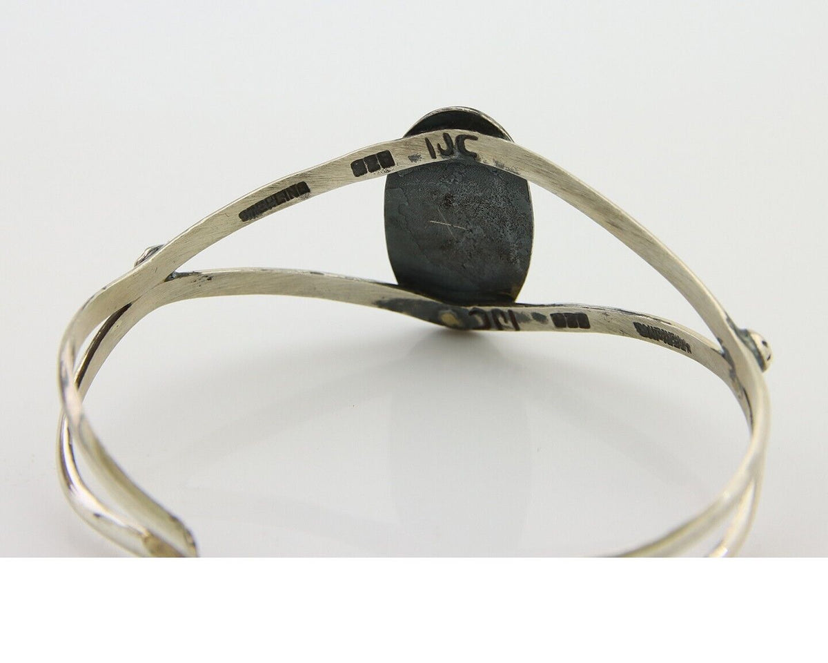 Navajo Cuff Bracelet 925 Silver Turquoise Cuff Artist Signed IJC C.80's