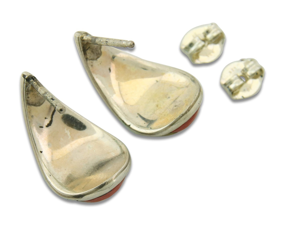 Navajo Earrings 925 Silver Natural Gemstone Native American Artist C.80's