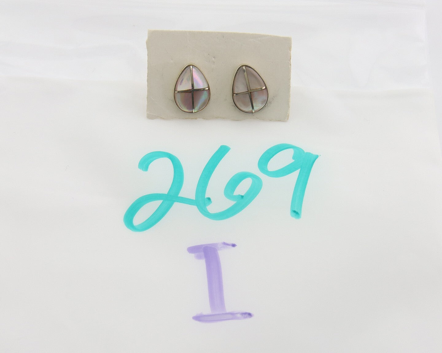 Navajo Earrings 925 Silver Pink Mussel Native American Artist C.80's