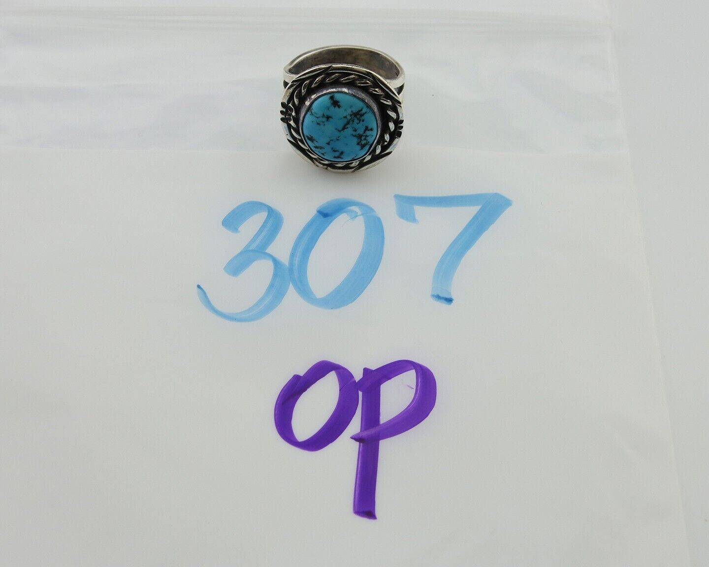 Navajo Handmade Ring 925 Silver Turquoise Native Artist C.80's
