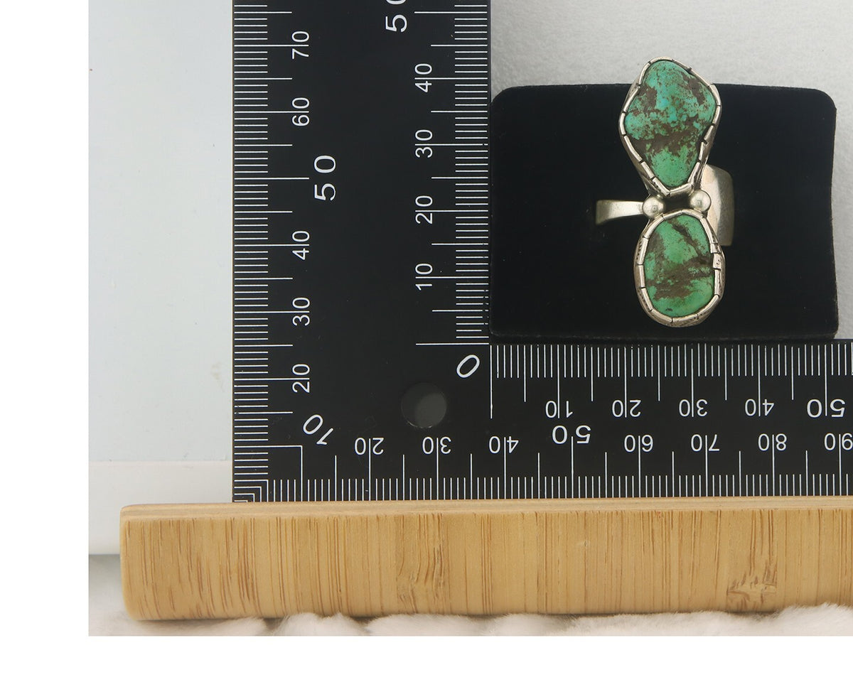 Vintage Navajo Ring 925 Sterling Authentic Turquoise Handmade Size 8.0