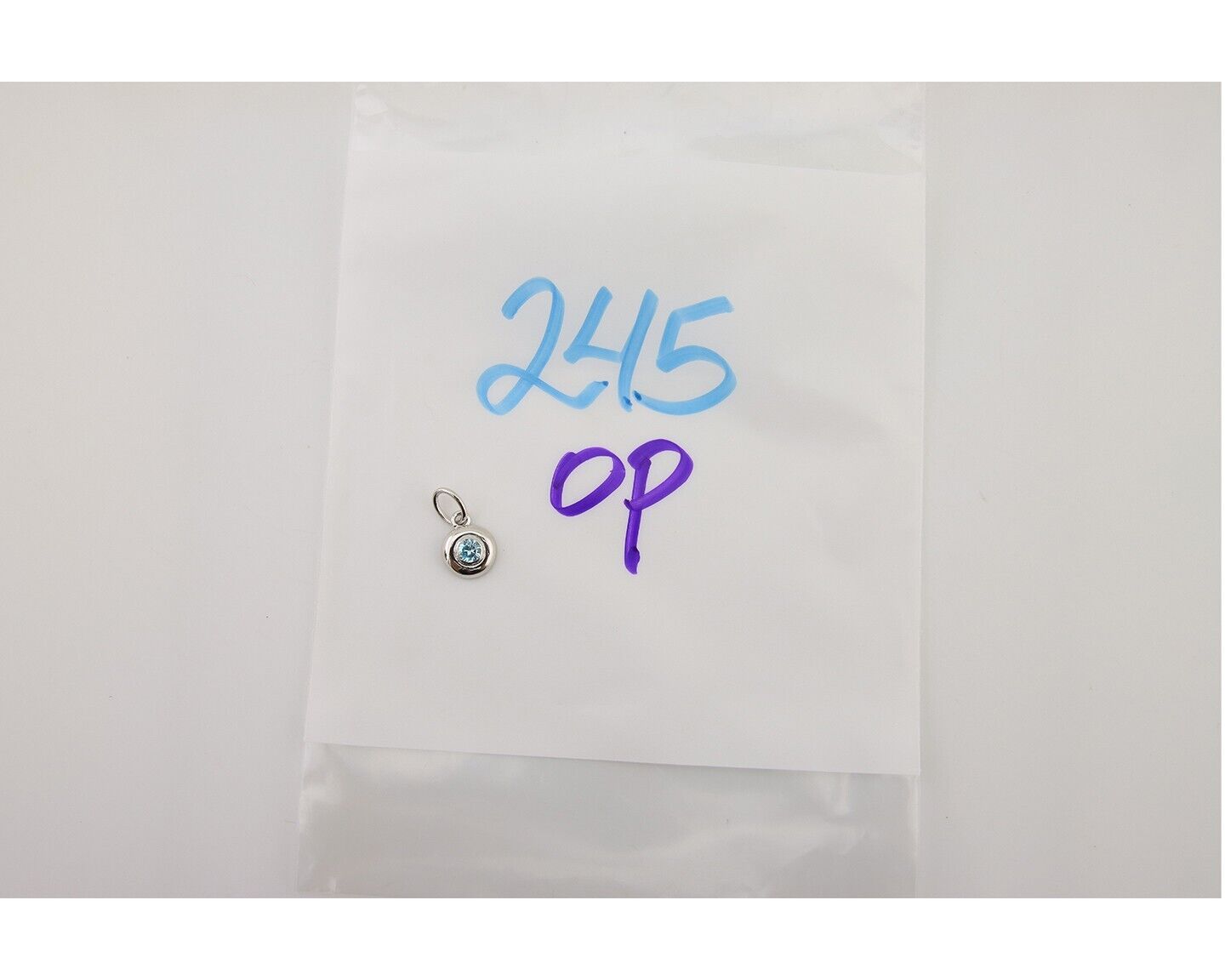 March Birthstone Pendant 14k White Gold