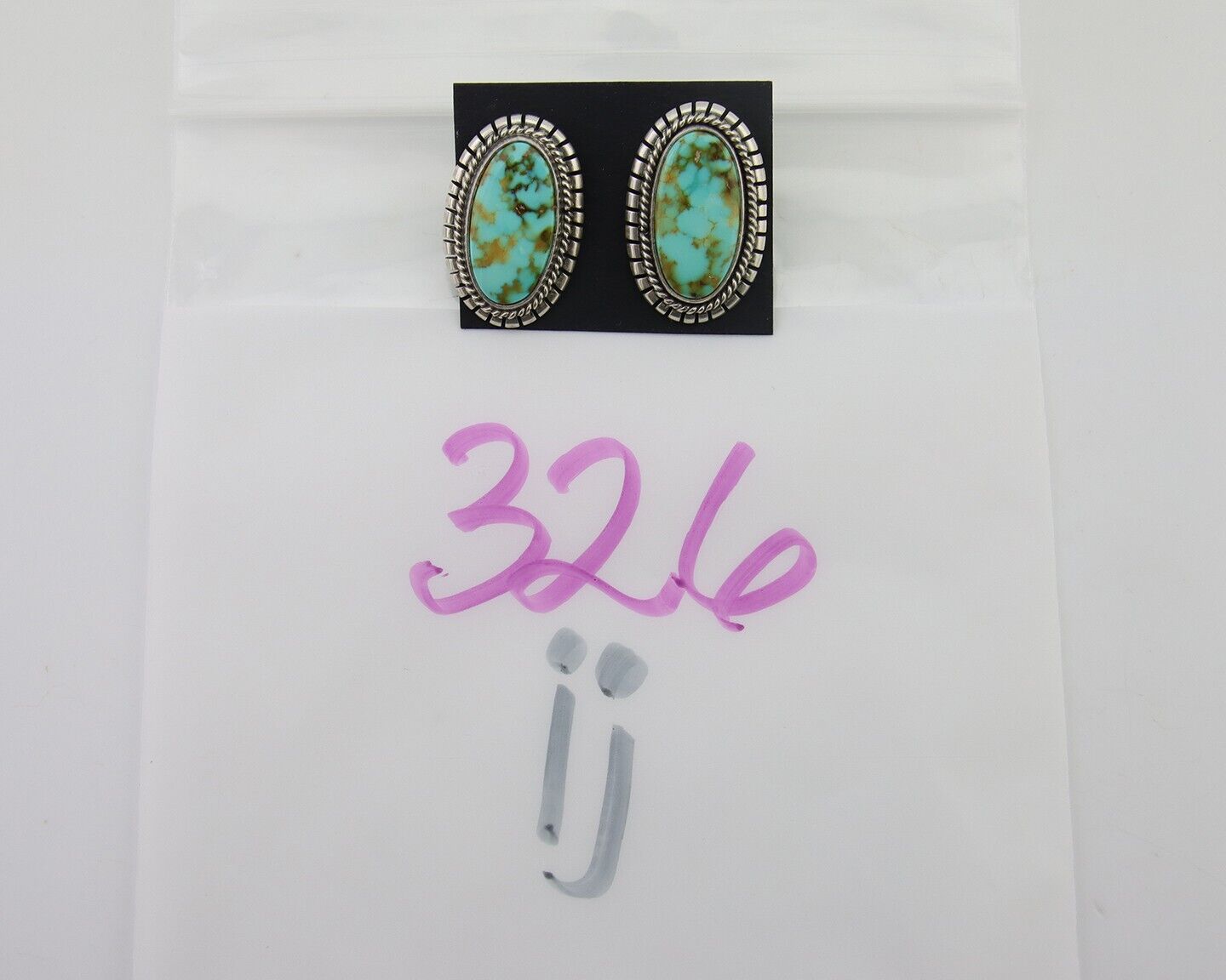 Navajo Dangle Earrings 925 Natural Turquoise Signed M GUERRO C.80's