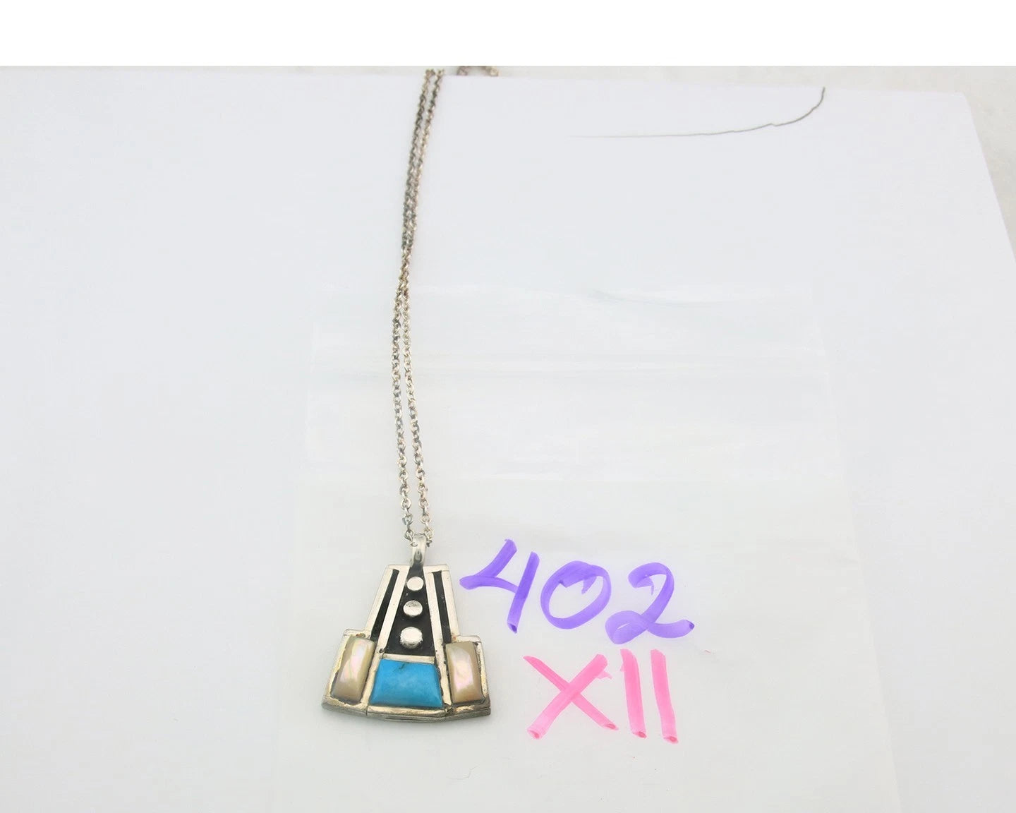 Navajo Necklace Sterling Silver Natural Blue Turquoise Vintage