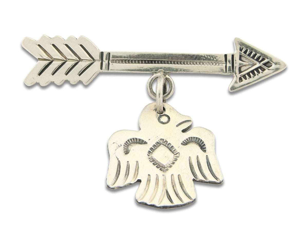 Navajo Pin Sterling Silver Thunderbird Arrow Artist Native American Artist