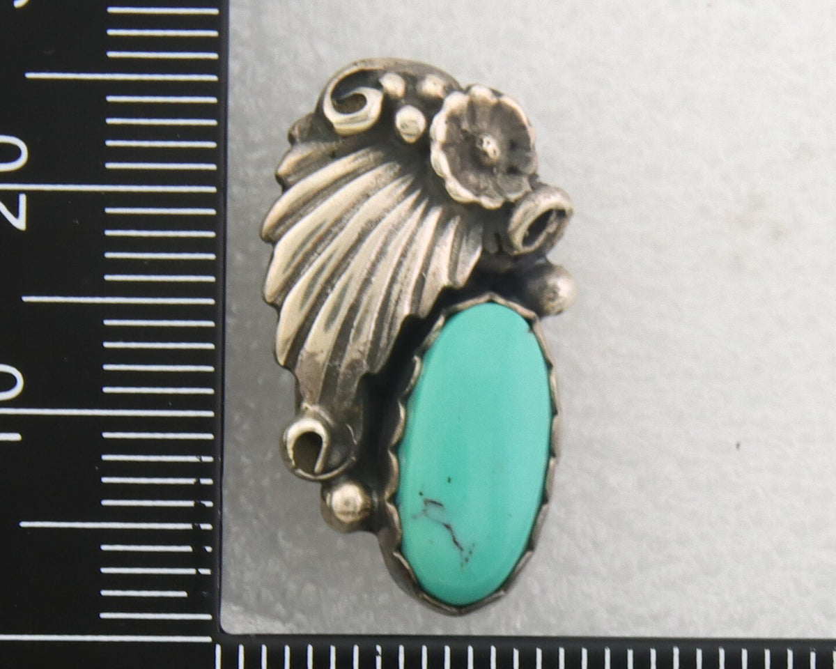 Navajo Earrings 925 Silver Natural Turquoise Native American Artist C.80's