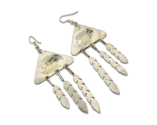 Navajo Dangle Earrings Sterling Silver Dangle Vintage Authentic Handmade