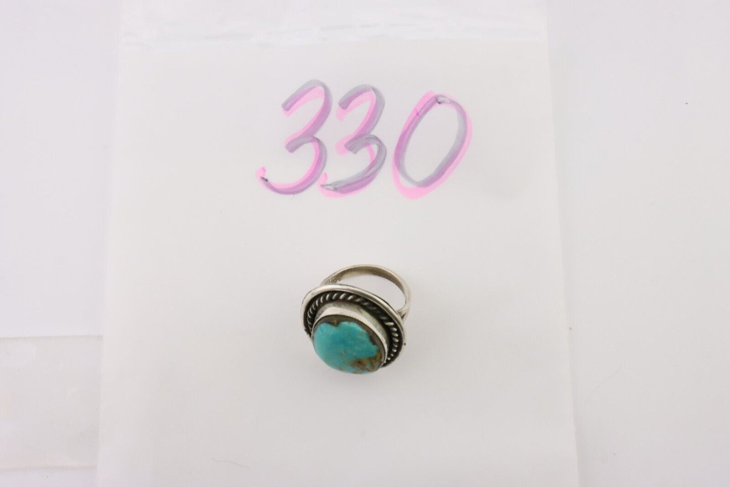 Navajo Handmade Ring 925 Silver Turquoise Native American Artist C.80's