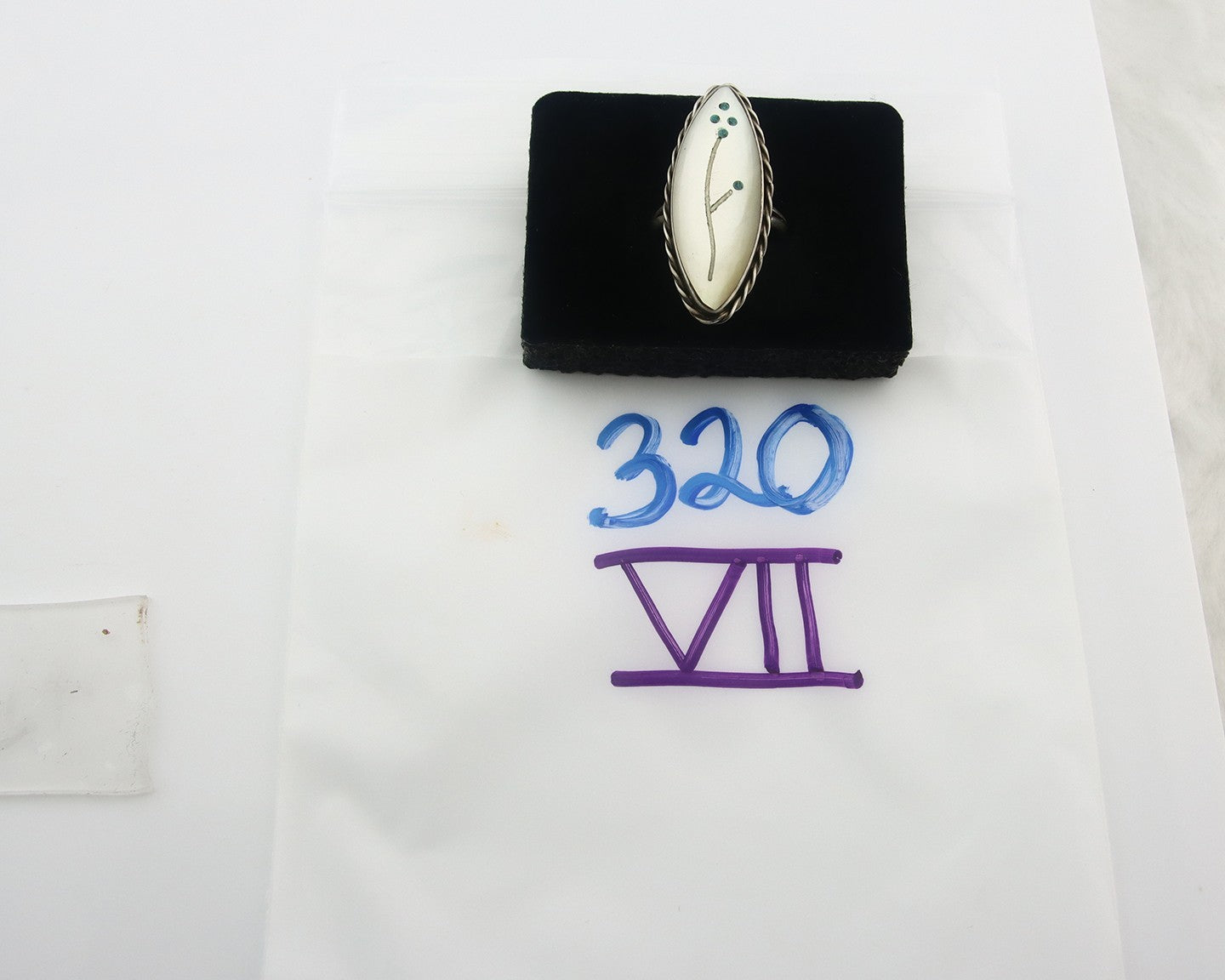 Vintage Zuni Ring Sterling Silver Authentic Gemstone Handmade Size 6.25