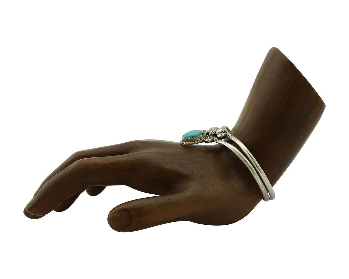 Navajo Bracelet 925 Silver Kingman Turquoise Artist Native American C.80's