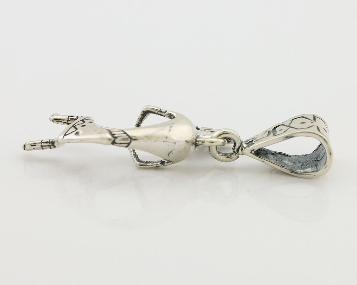 Navajo Kokopelli Pendant 925 Sterling Silver Native Artist Masha C.80's