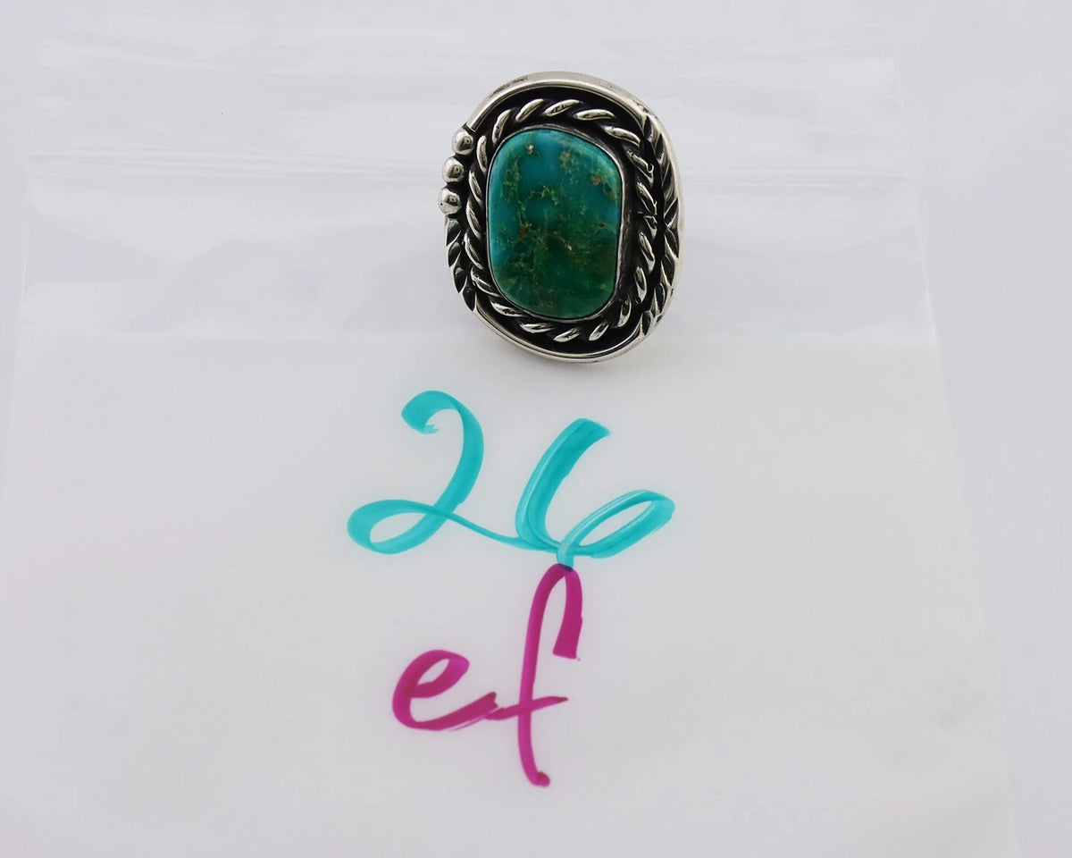 Navajo Ring 925 Silver Royston Turquoise Native American Artist Size 7.0 C.80's