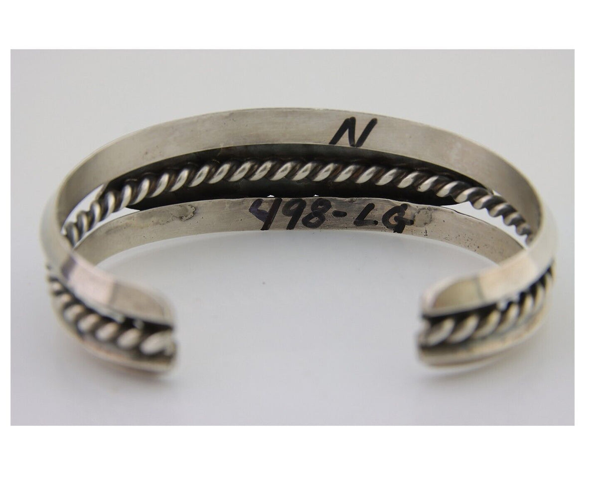 Navajo 925 Silver Handmade Bracelet Green Turquoise Native C.80's
