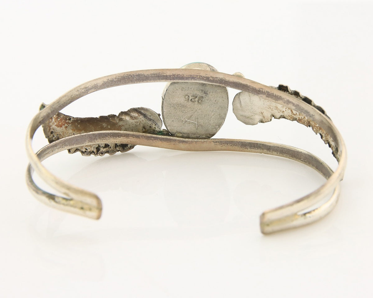 Navajo Bracelet Sterling Silver Turquoise Native American Artist Handmade