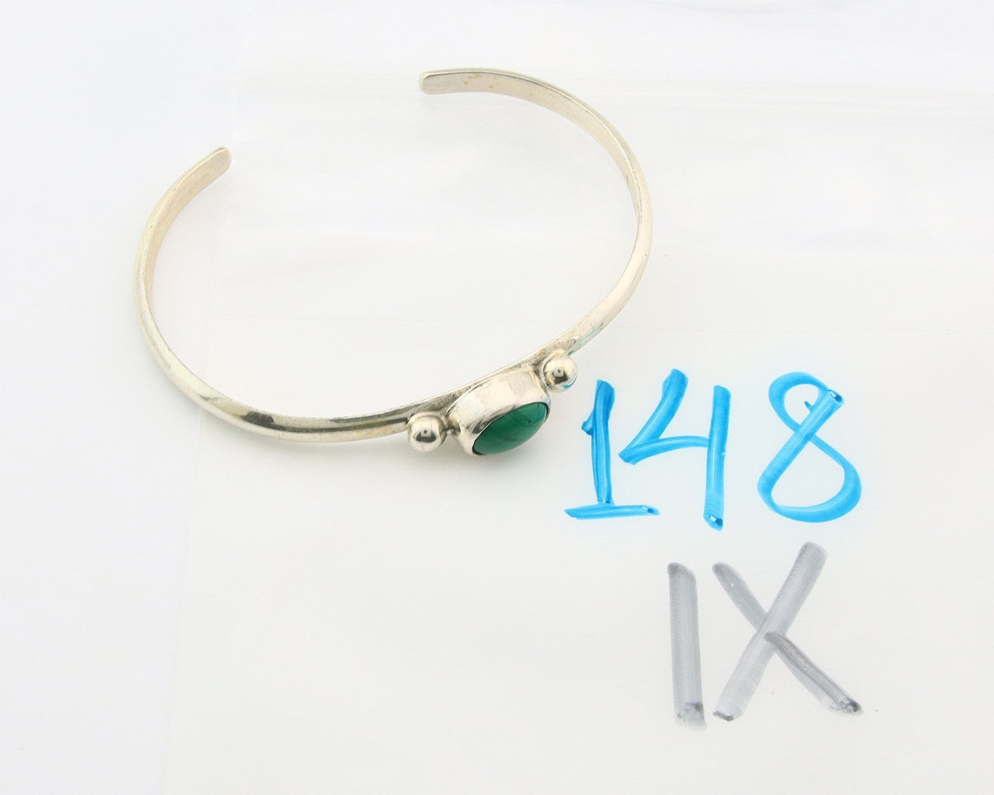 Navajo Cuff Bracelet Sterling Silver Natural Mined Malachite Native Artist