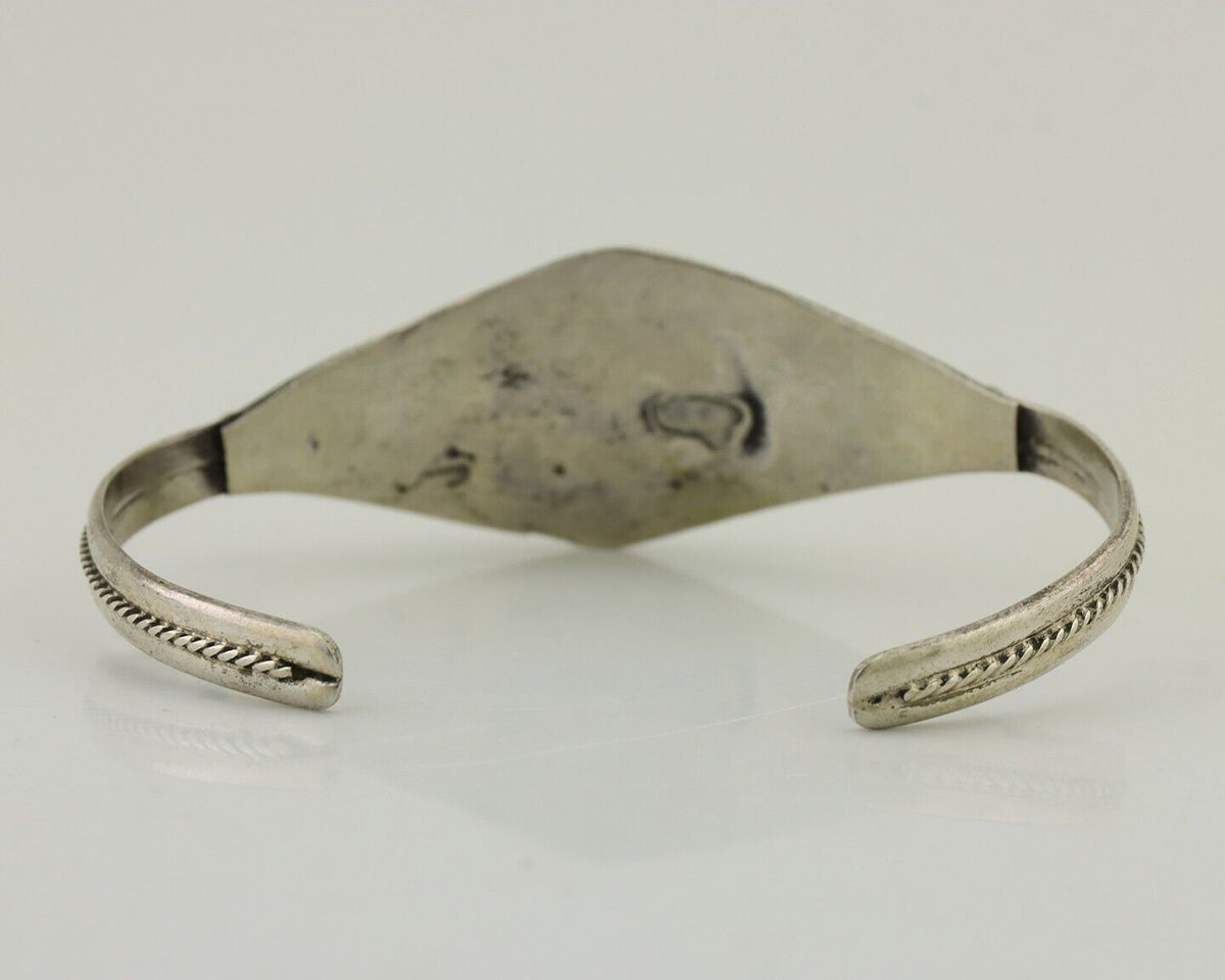 Navajo Bracelet 925 Silver Kingman Turquoise Native American Artist C.80's