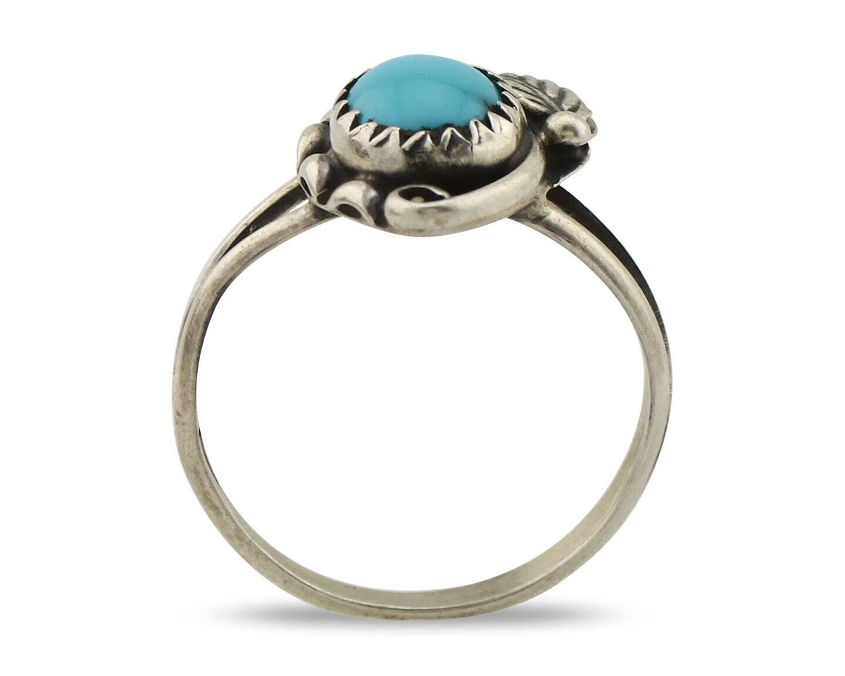 Navajo Ring 925 Silver Turquoise Artist Signed SkyStone Creations C.80's