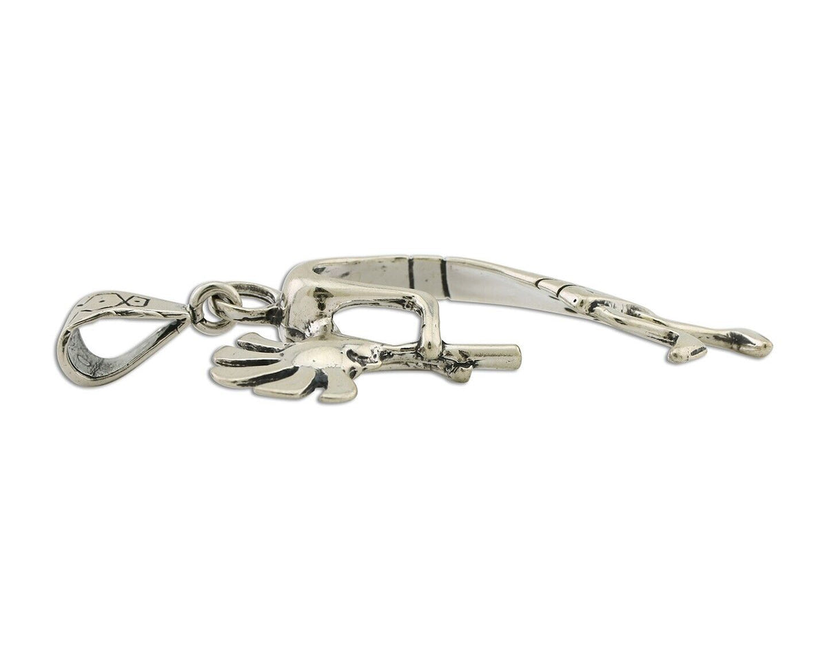 Navajo Kokopelli Pendant 925 Sterling Silver Artist Signed Masha C.80's