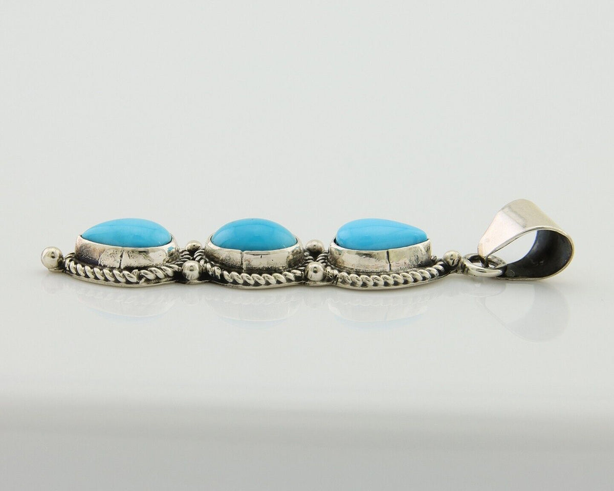 Navajo Necklace 925 Silver Natural Turquoise Artist Kathllen Chavez C.80's