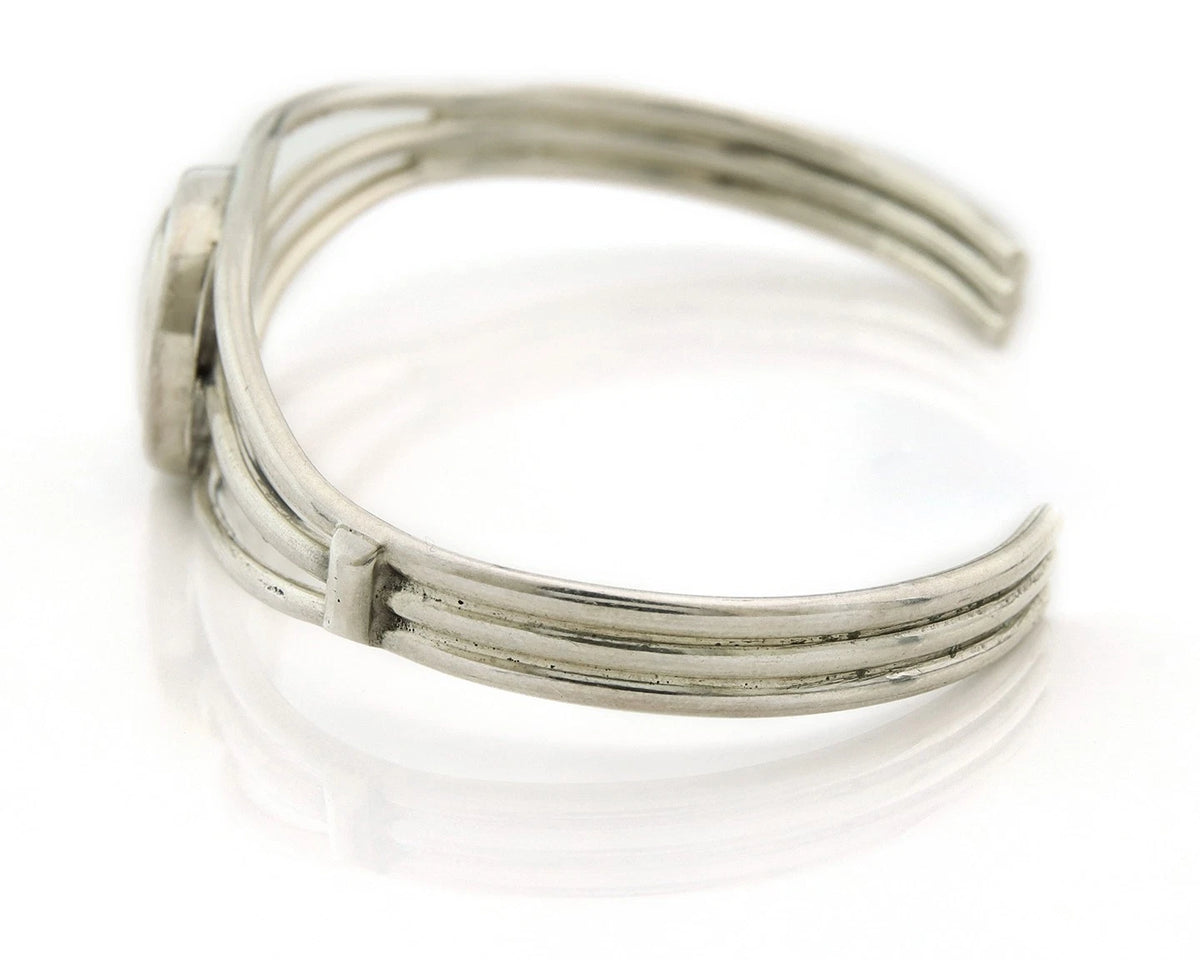 Navajo Cuff Bracelet 925 Silver Vintage Spirit Bear Signed JNP