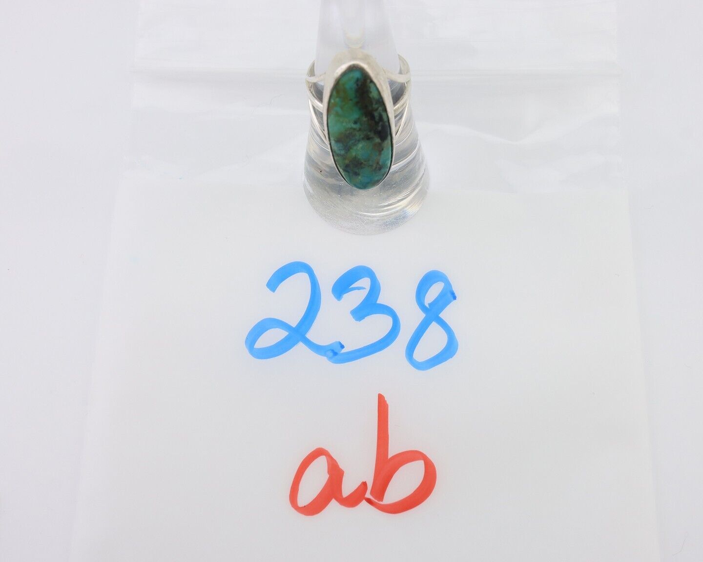 Navajo Ring 925 Silver Natural Blue Gem Turquoise Native American Artist C.80's