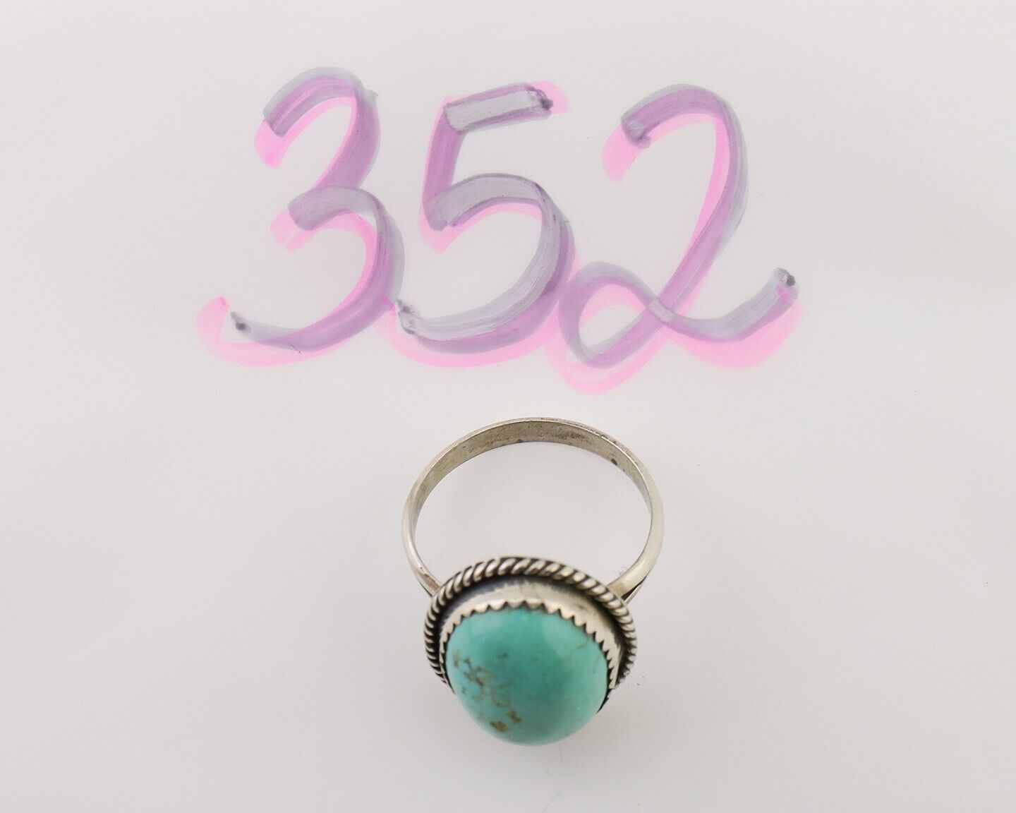 Navajo Handmade Ring 925 Silver Turquoise Native American Artist C.80's