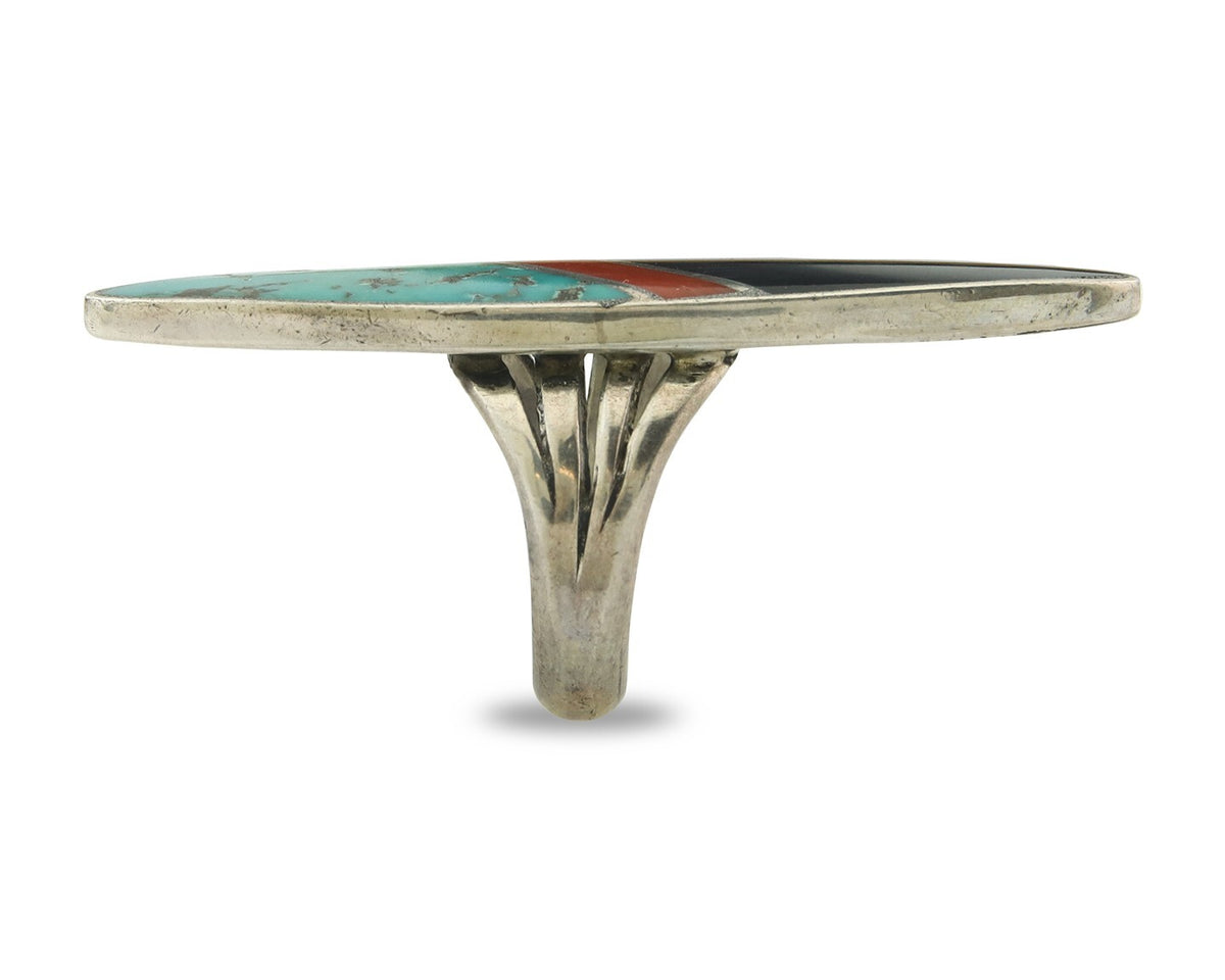 Vintage Navajo Ring 925 Sterling Silver Turquoise Handmade Size 4.75