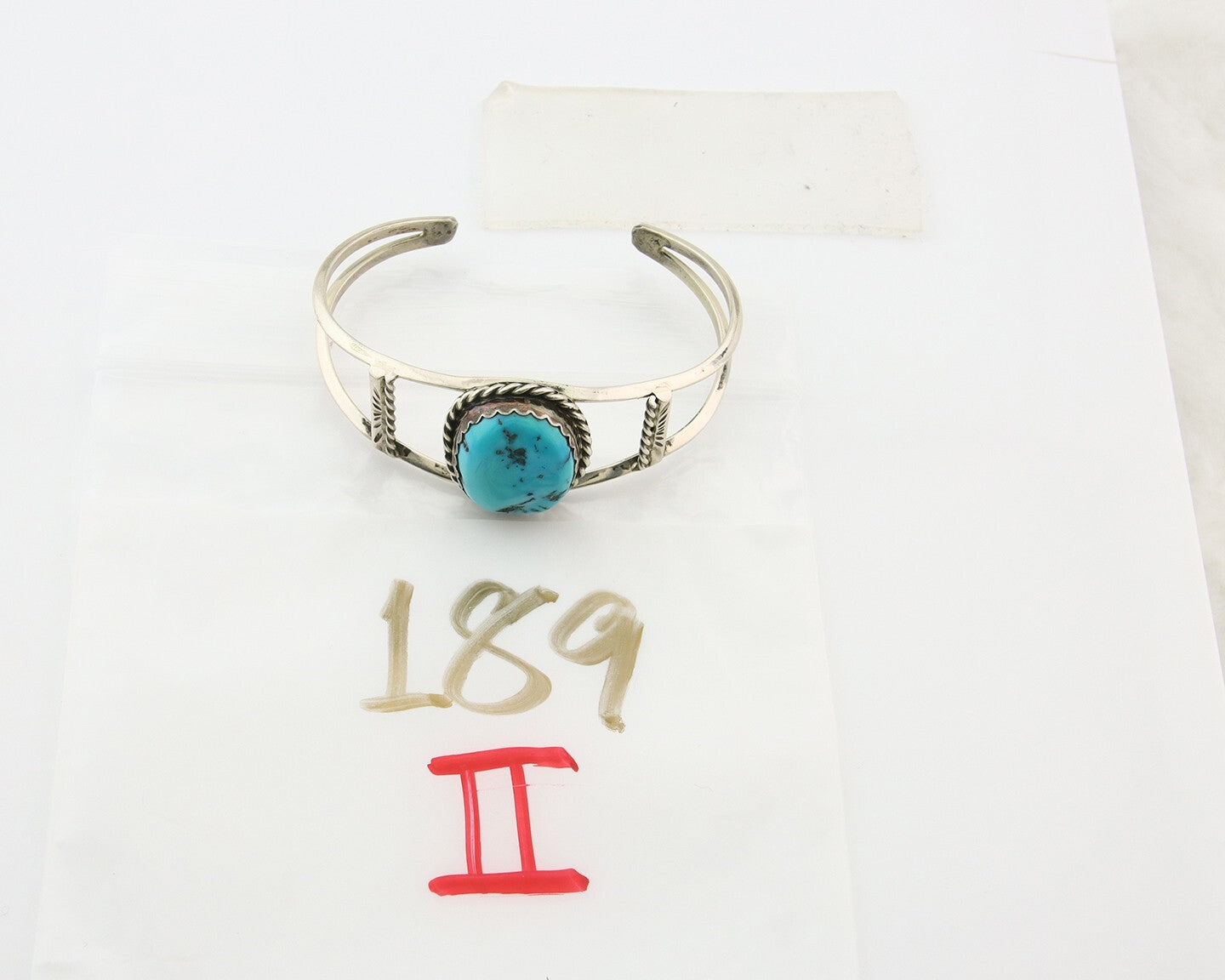 Navajo Bracelet 925 Silver Natural Blue Turquoise Native American Artist C.80s